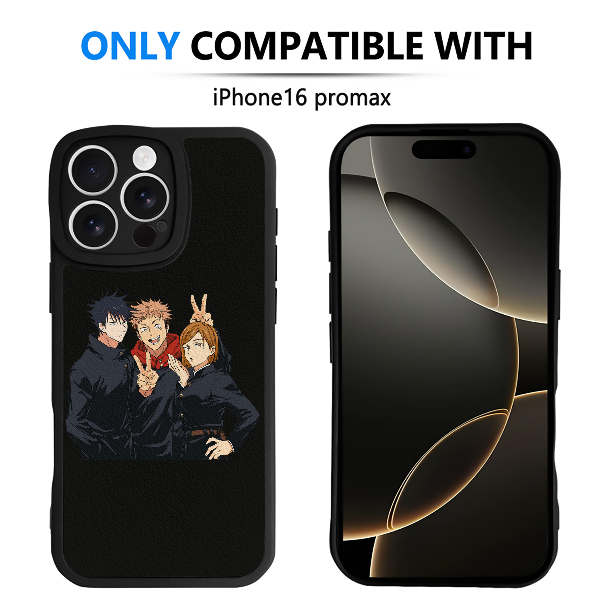 （画像用） 呪術廻戦 Jujutsu Kaisen 【iPhone 16シリーズ対応】シリコンスマホケース（レザー調） 材質：シリコン